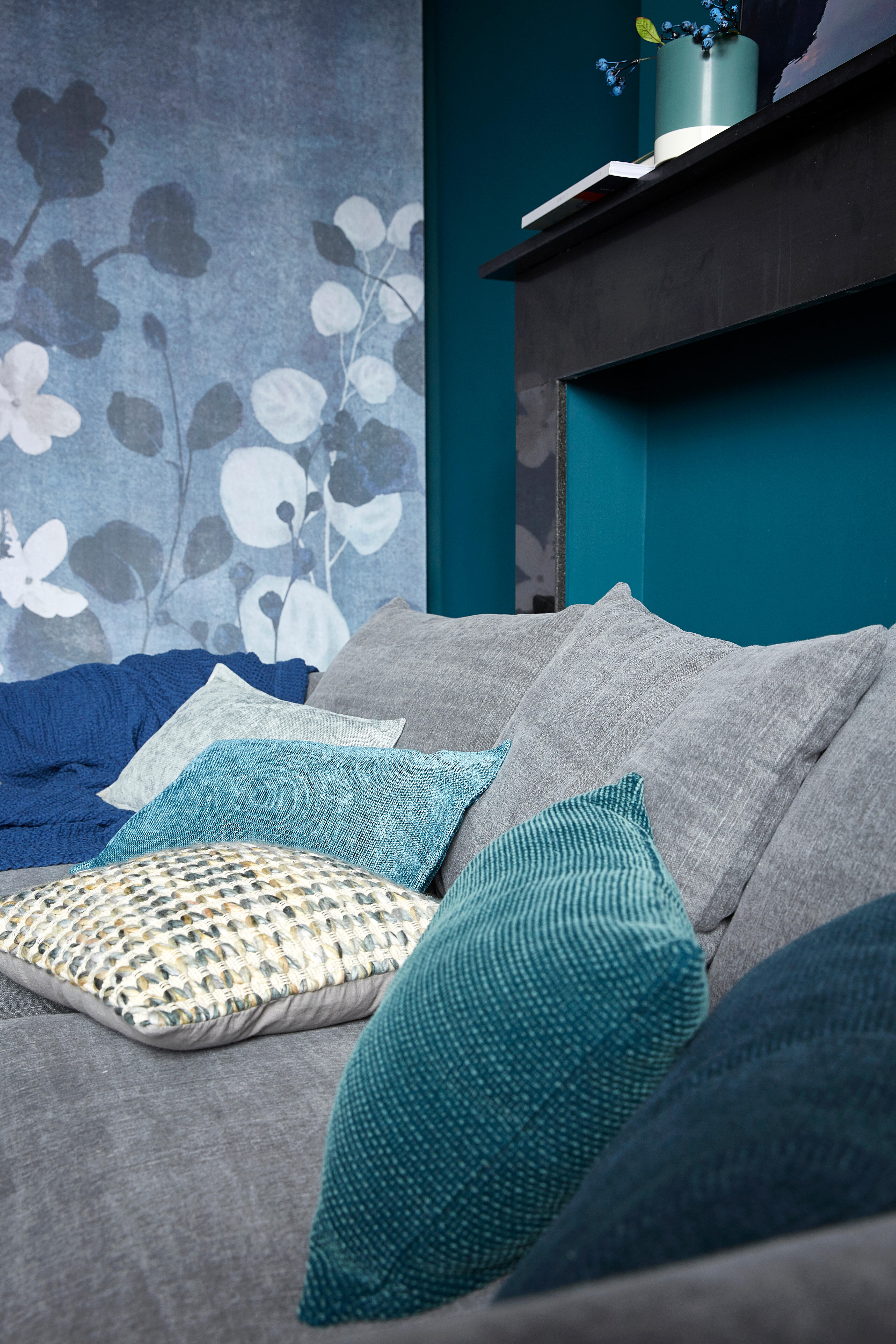 Coussin Ravy, bleu l.30 x L.50 cm - 2