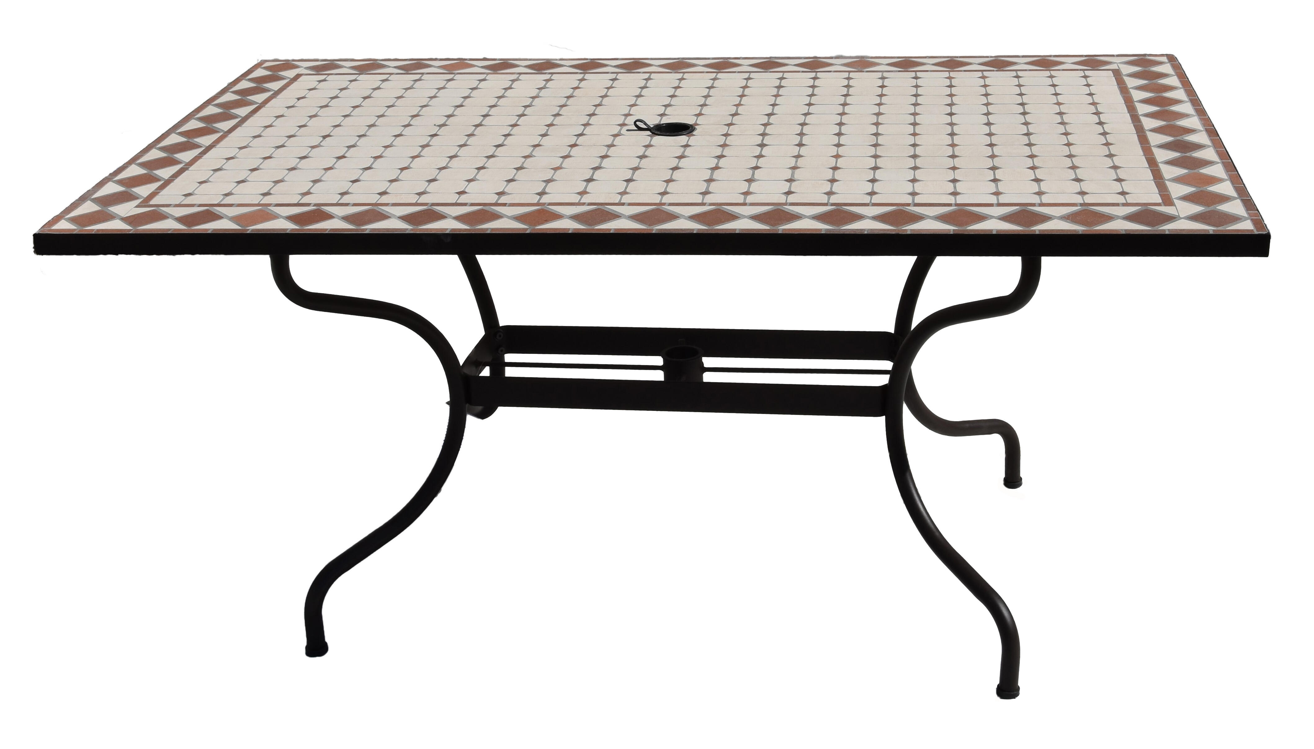 Table de jardin 10420 mozaik rectangulaire multicouleur / marron / beige 6 perso - 2