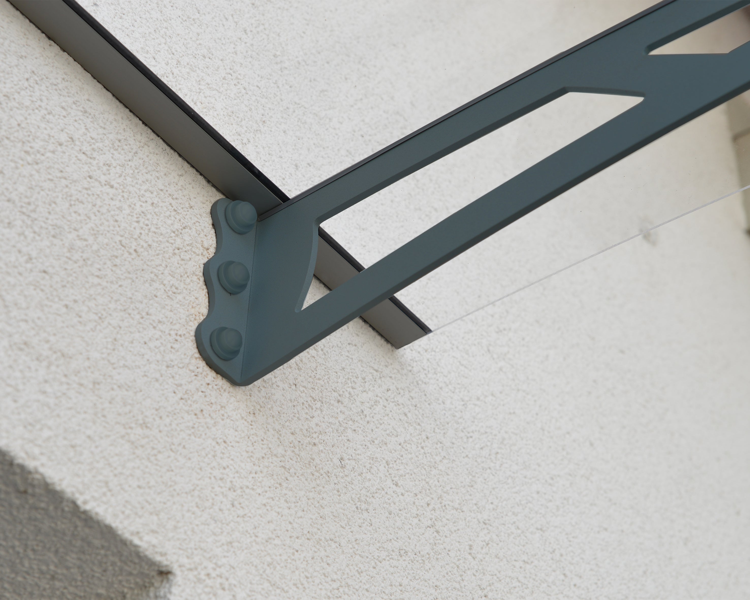 Auvent de porte d'entrée alu anthracite Aquila 3000, l.302xH.17.5xP.91.5 cm - 5