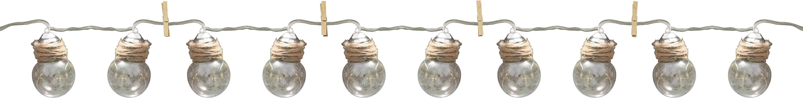 Guirlande solaire 10 ampoules, 50 lumens, blanc chaud WATT & HOME - 2