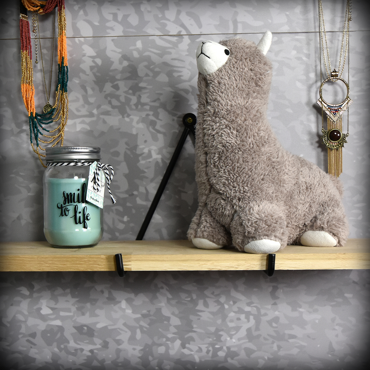 Equerre Filaire acier enduit de résine époxy noir, H.33 x P.22 cm - 2