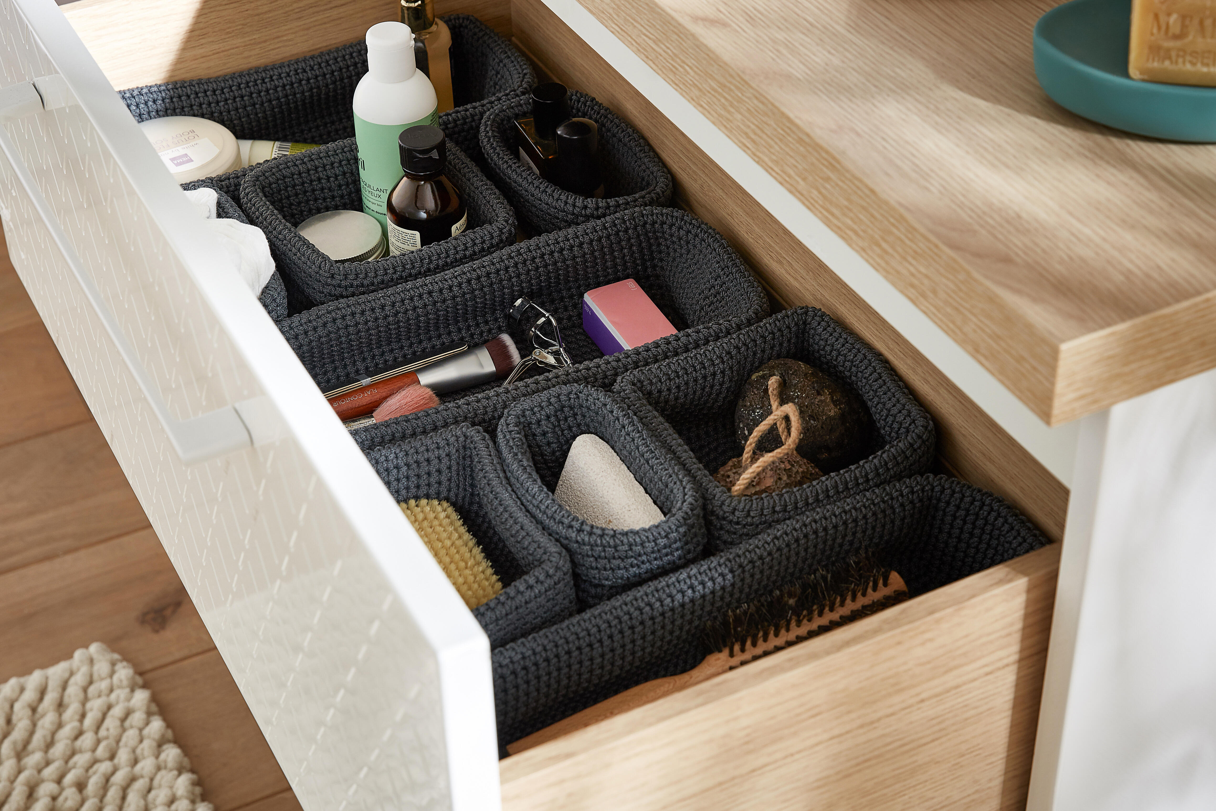 Lot de 2 pieds H.24.8 à 27.8cm, Noir mat  Remix - 9