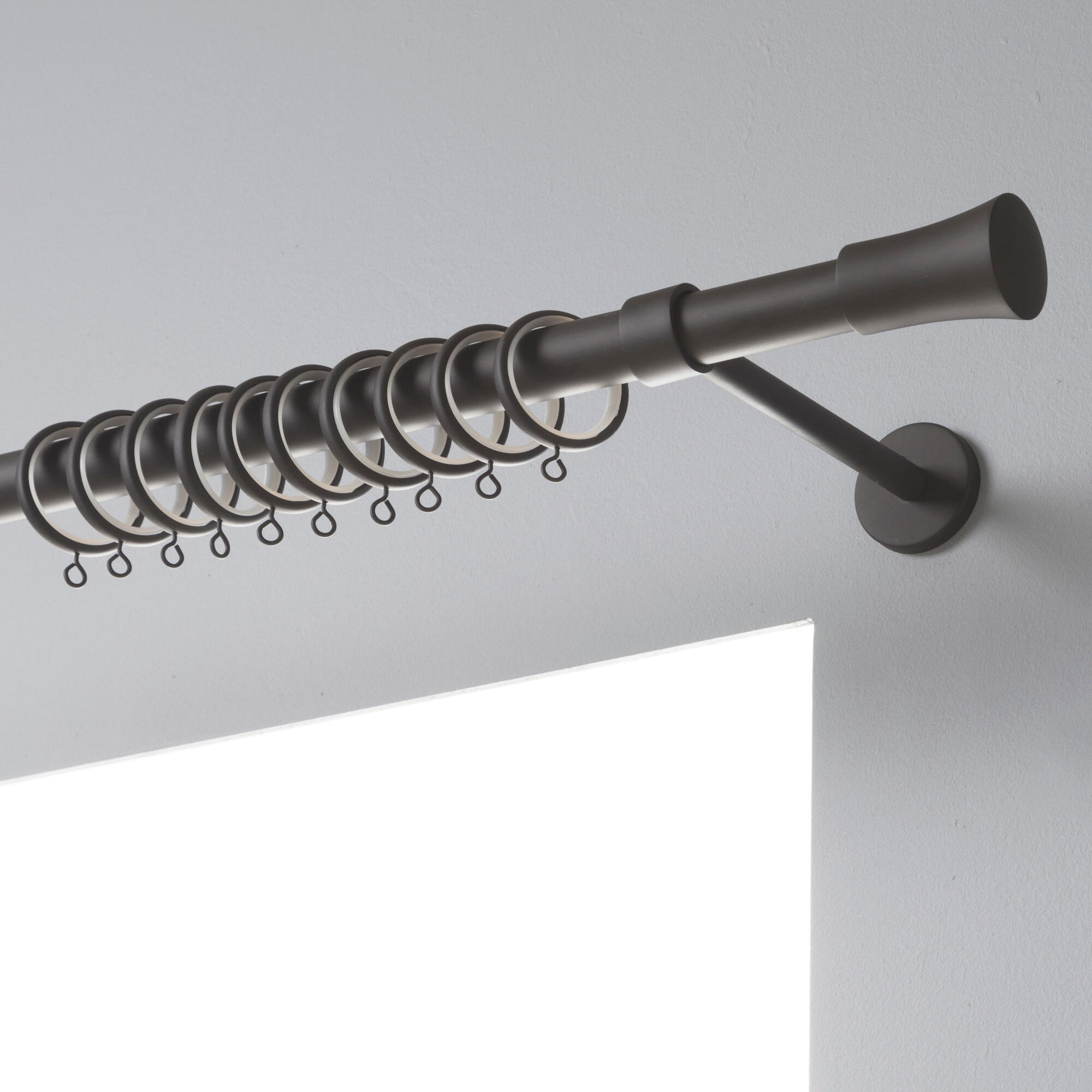 Support extensible tringle à rideau Design, 28 mm noir mat INSPIRE ...