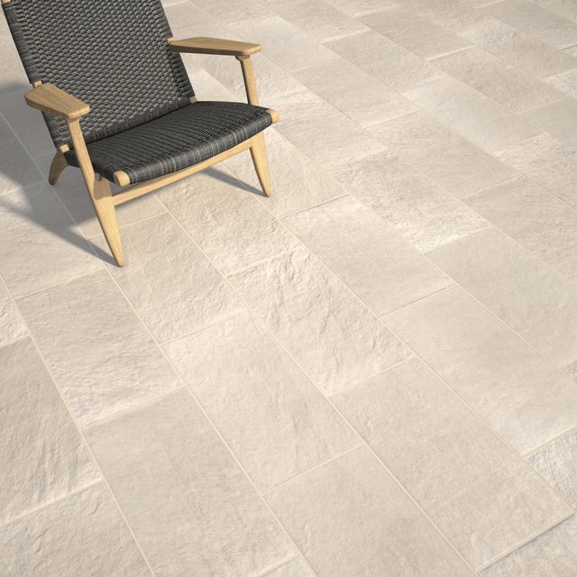 Carrelage sol extérieur effet pierre beige clair Lazy l.30 x L.60 cm STN CERAMIC
