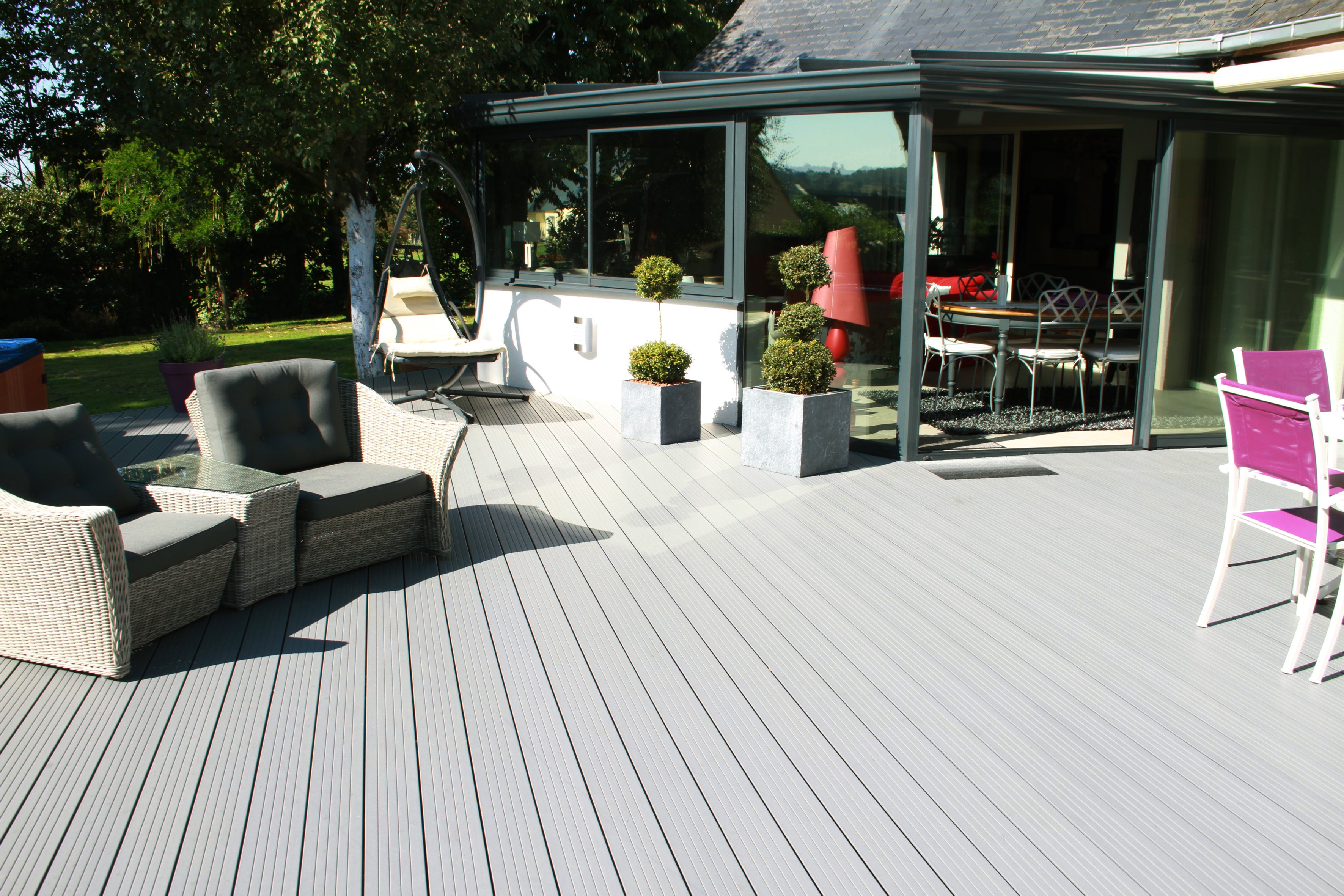 Planche composite Chausey JUST'APOSE, gris clair, L.400 x l.15 cm x Ep.22 mm - 2