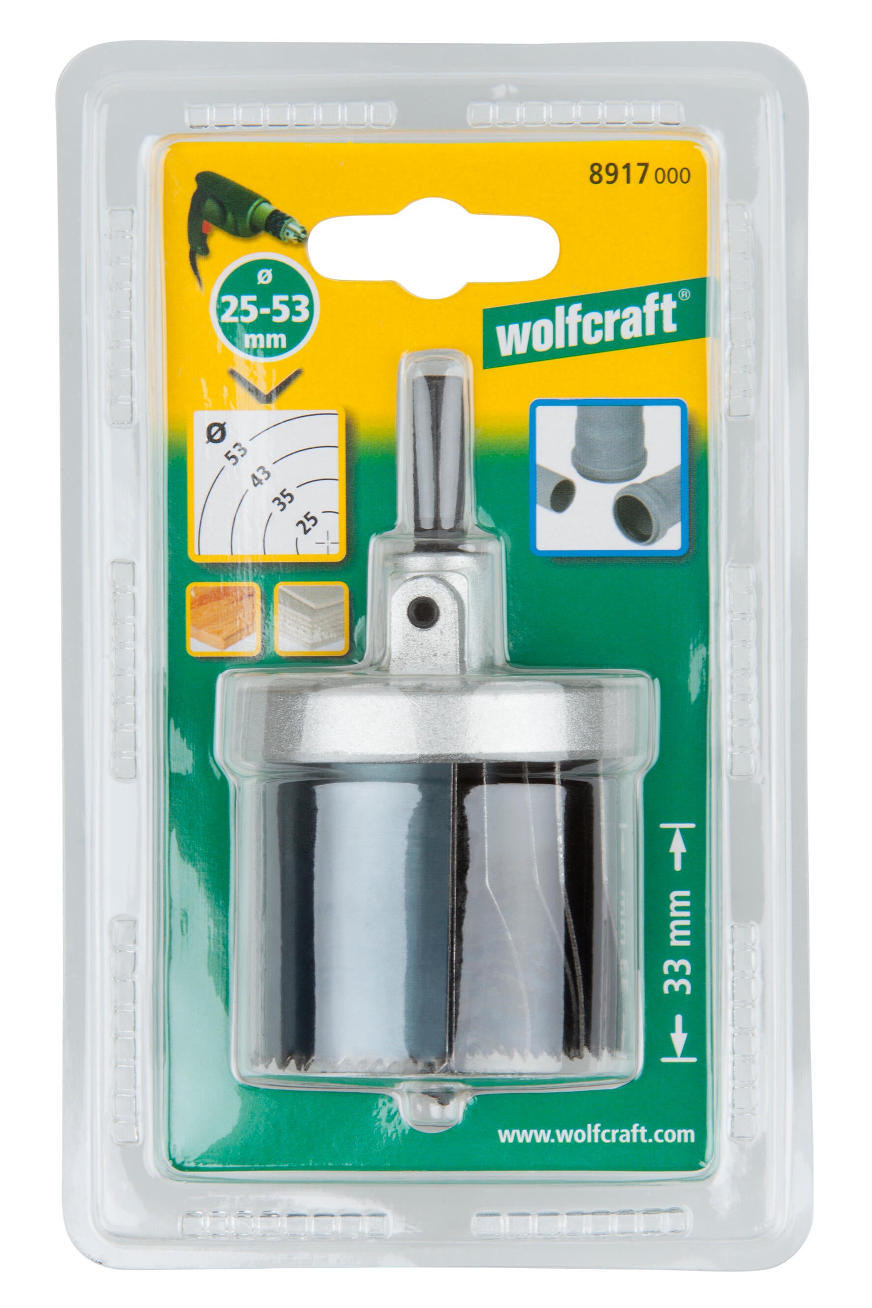 boîte de 10 scies cloches en métal dur TCT , de 16 mm à 55 mm