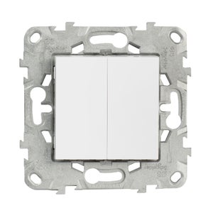 Interrupteur va-et-vient et poussoir Unica, SCHNEIDER ELECTRIC, blanc