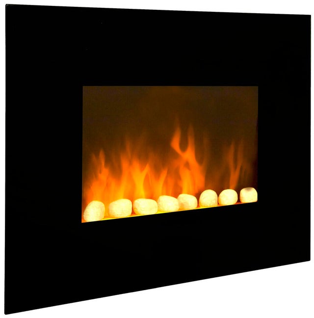 Chemin'Arte Cheminée électrique Murale Black Fire, Effet flamme LED