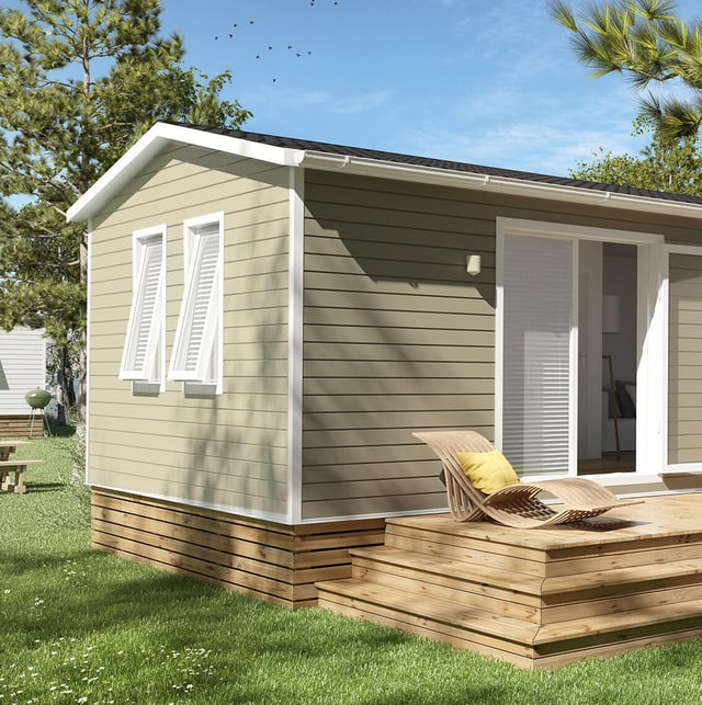 Botte de 4 clins pour bardage beige FREEFOAM Chalet L.2.4 m - l.30cm - Ep.1mm