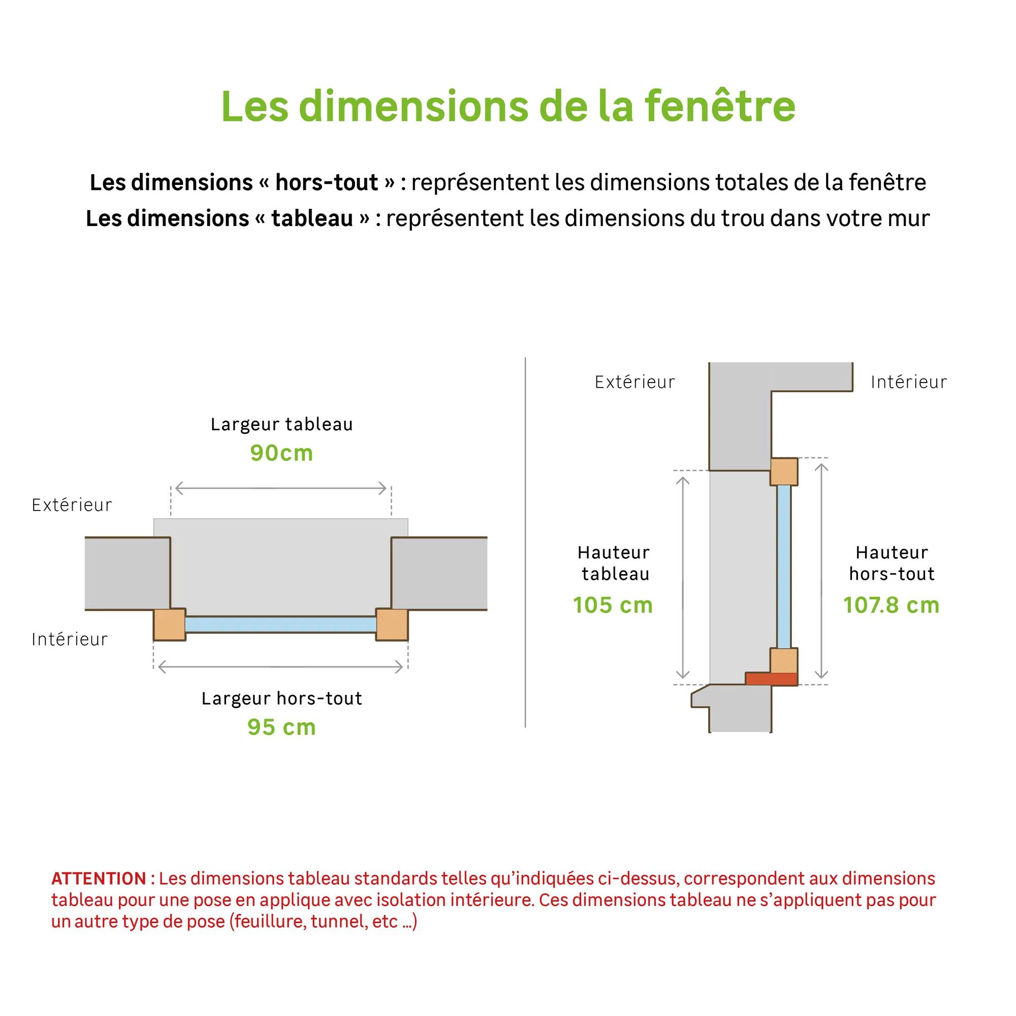 Fenêtre Bois Essentiel H.105xl.90cm, 2 vantaux - 3