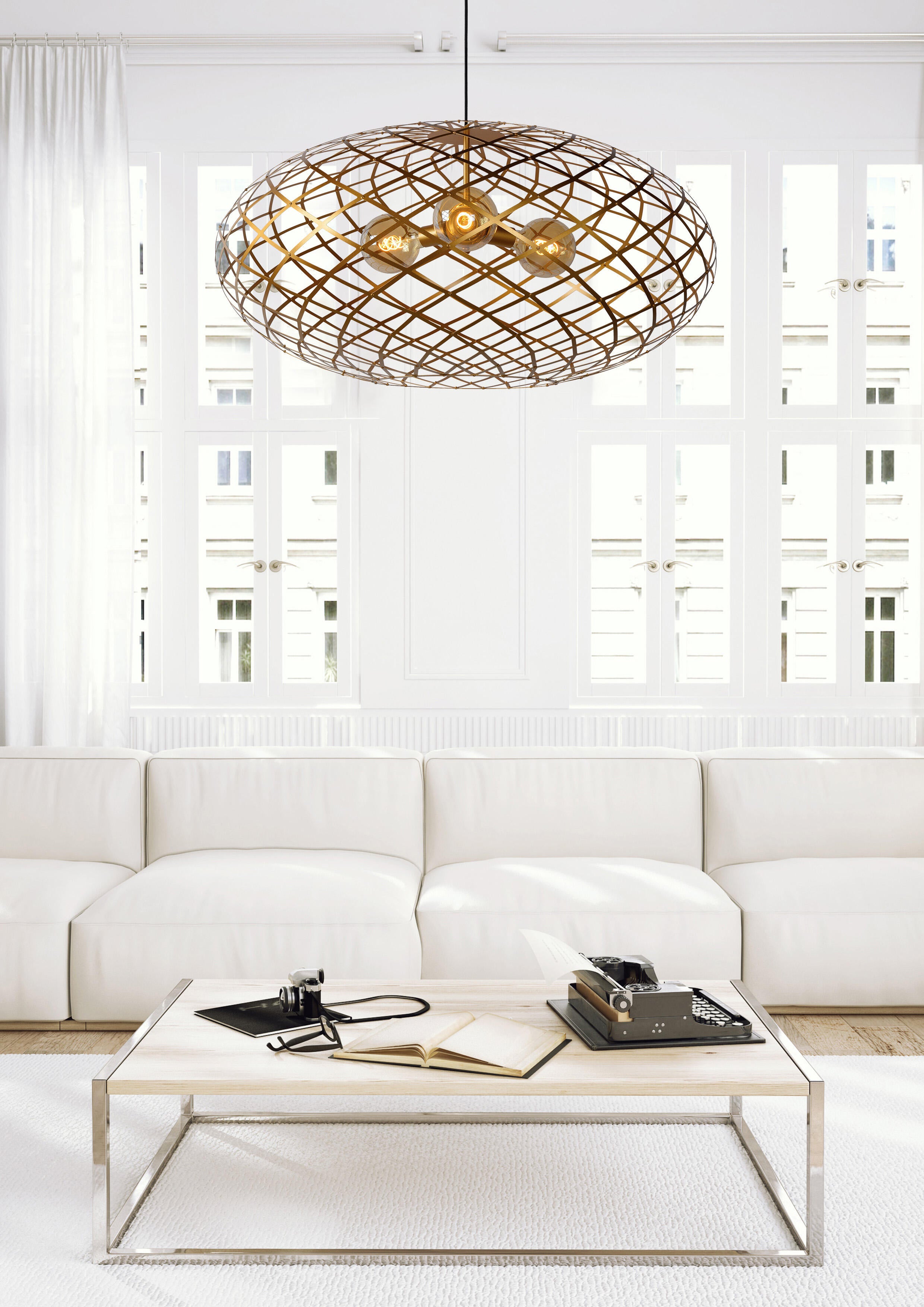 Suspension Wolfram, or, Diam.100 cm, E27 - 3
