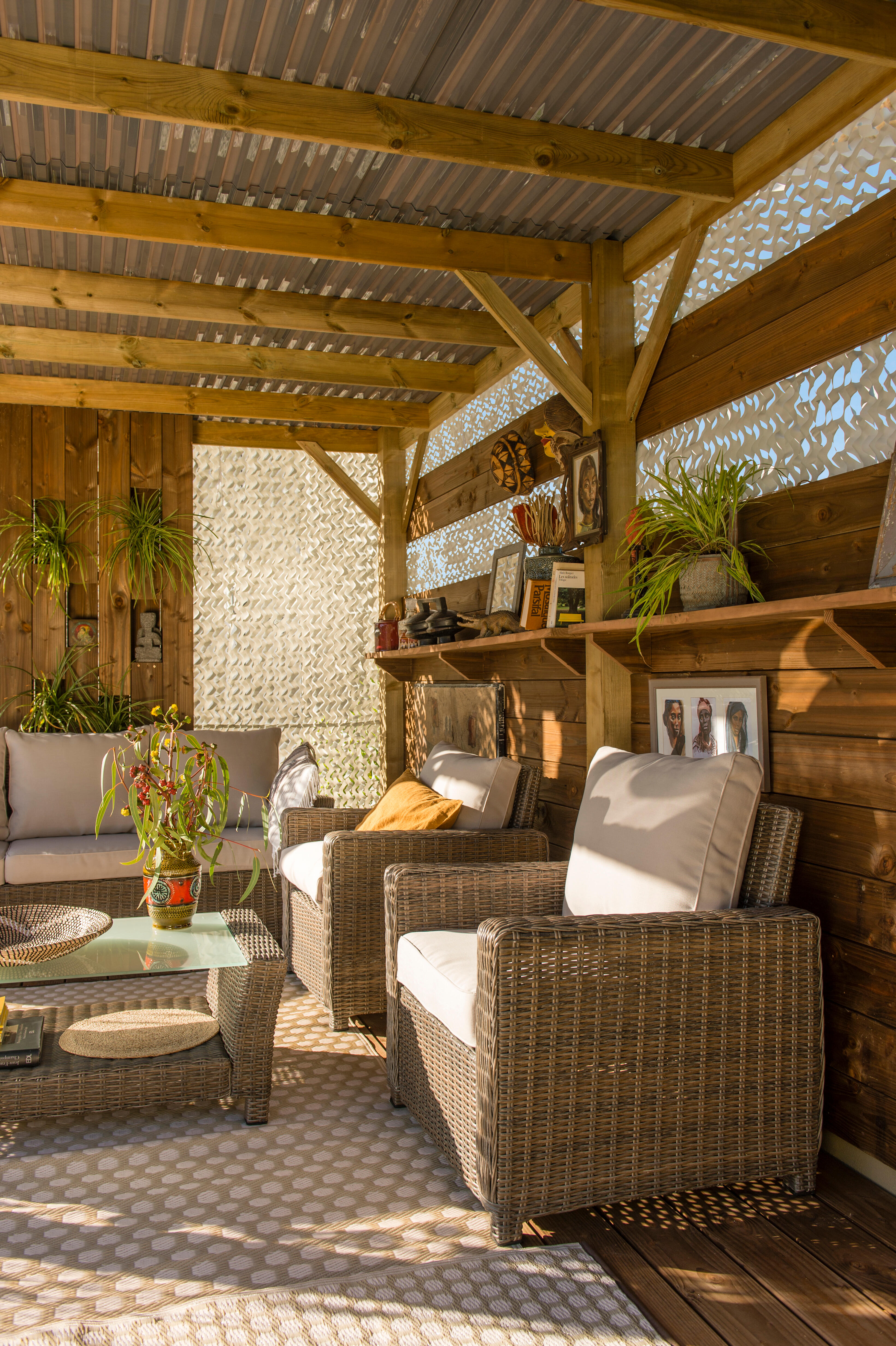 Voile d'ombrage rectangulaire gris/blanc L.400 x l.300 cm - 7