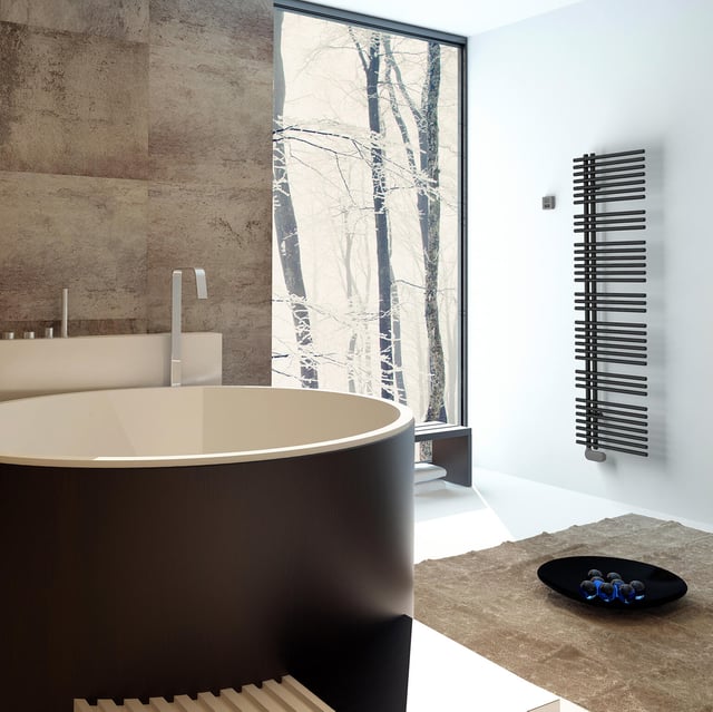 Sèche-serviettes électrique IRSAP 750W, H177.8 x l50 cm Asymo noir