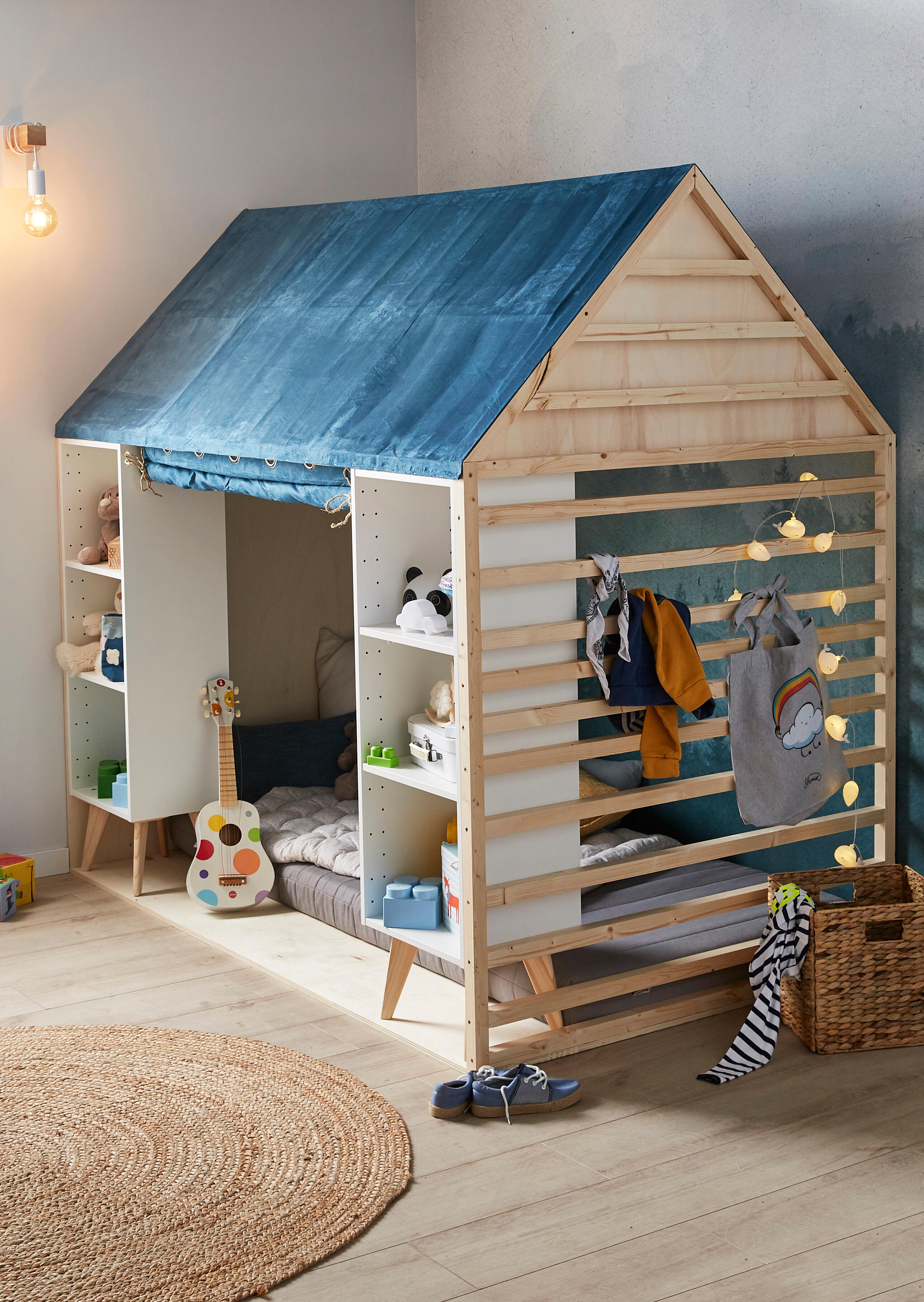 Kinkiet Townshend biały z drewnem E27 Eglo - 4