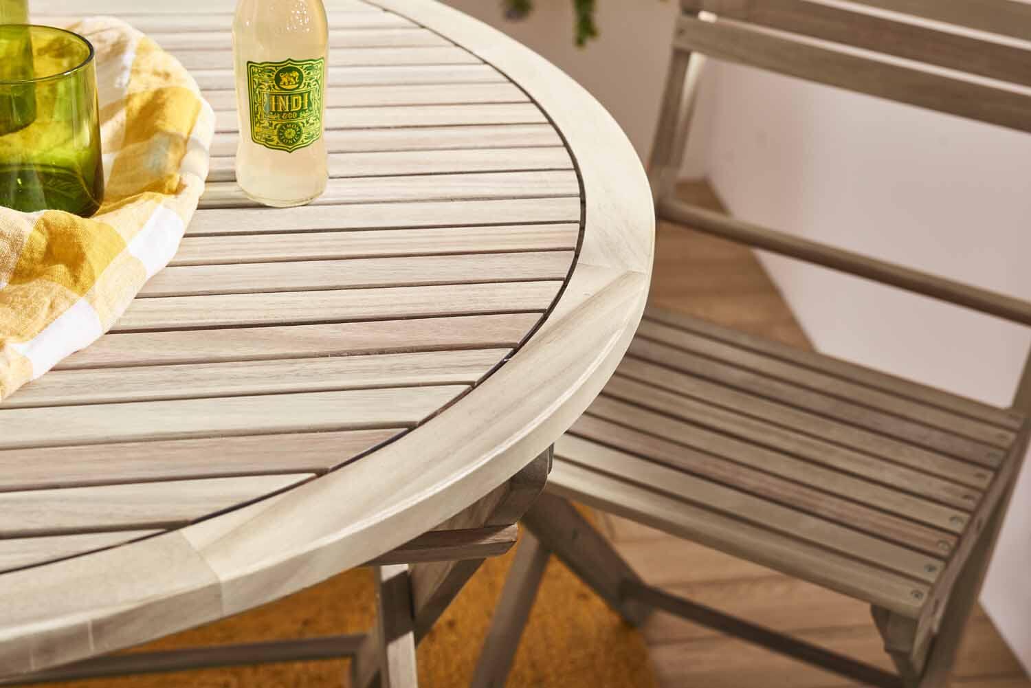 Set tavolo e sedie Solis NATERIAL beige per 4 persone - 7