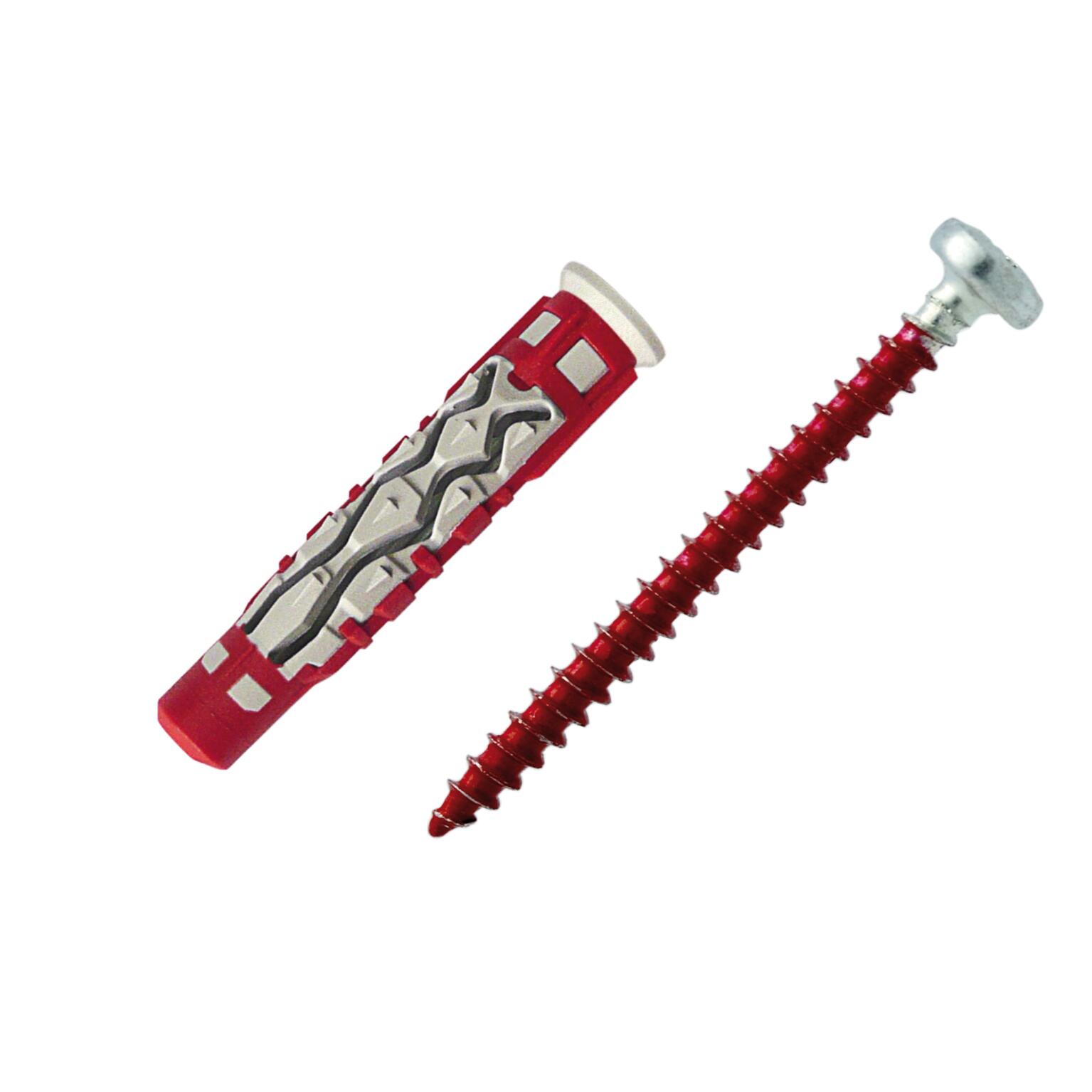 Lot de 12 Cheville pour tout type de mur mx gamme couleur RED HEAD, Ø6 x L.37 mm - 2