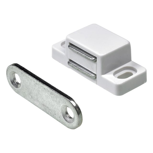 4 loqueteaux magnétiques blancs pvc HETTICH, L.35 x l.15 mm