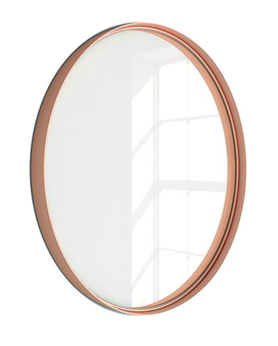 Miroir Rond Talos Noble Cuivre 60 Cm – Miroir Mural Design Élégant Cadre Aluminium – Style Tendance Intemporel