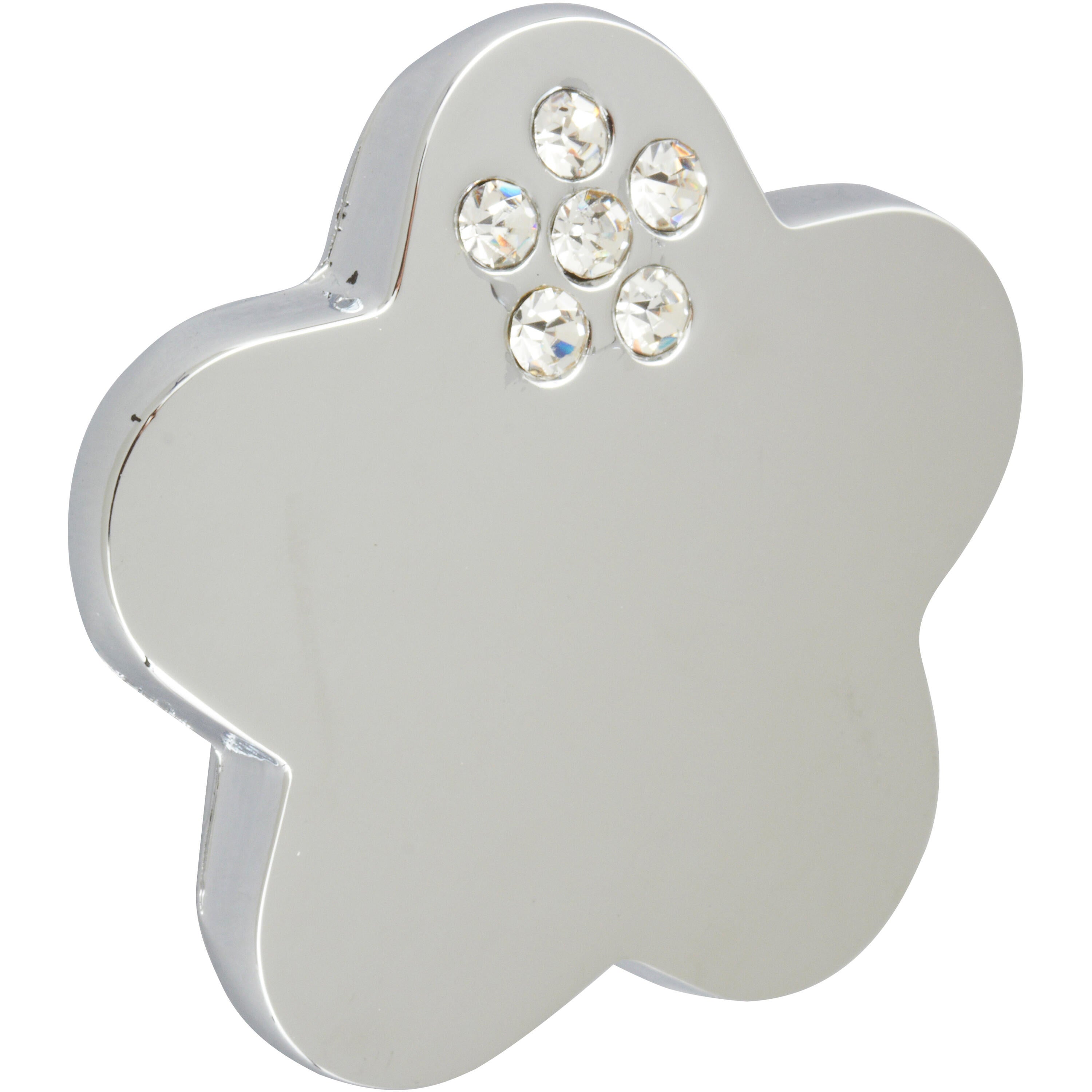 Bouton de meuble Fleur zamak, argent REI H.20 x l.35 x P.35 mm - 2