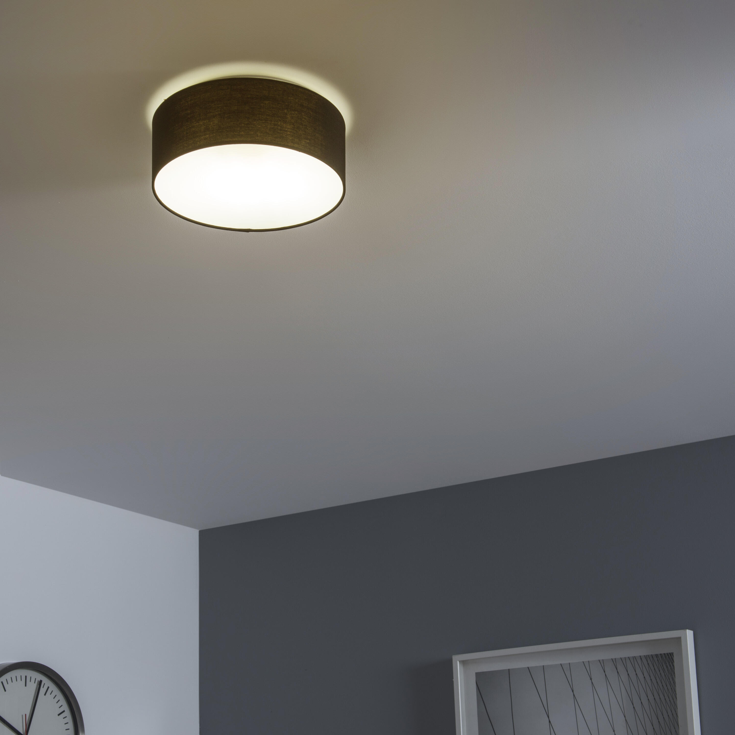 Plafonnier E27, pvc, noir Sitia D.29 cm INSPIRE - 2