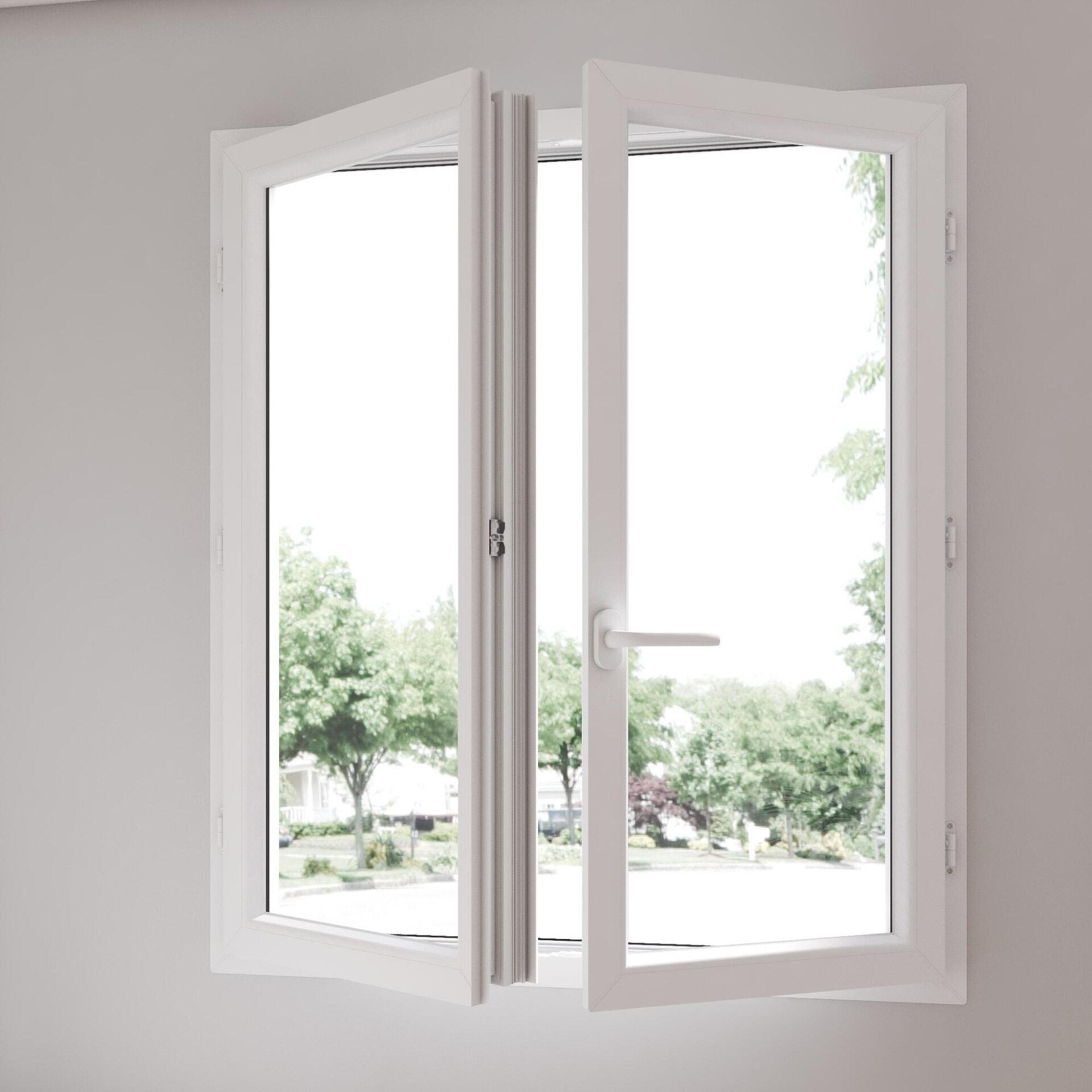 Fenêtre PVC Essentiel H.105xl.100cm 2 vantaux blanc Leroy Merlin