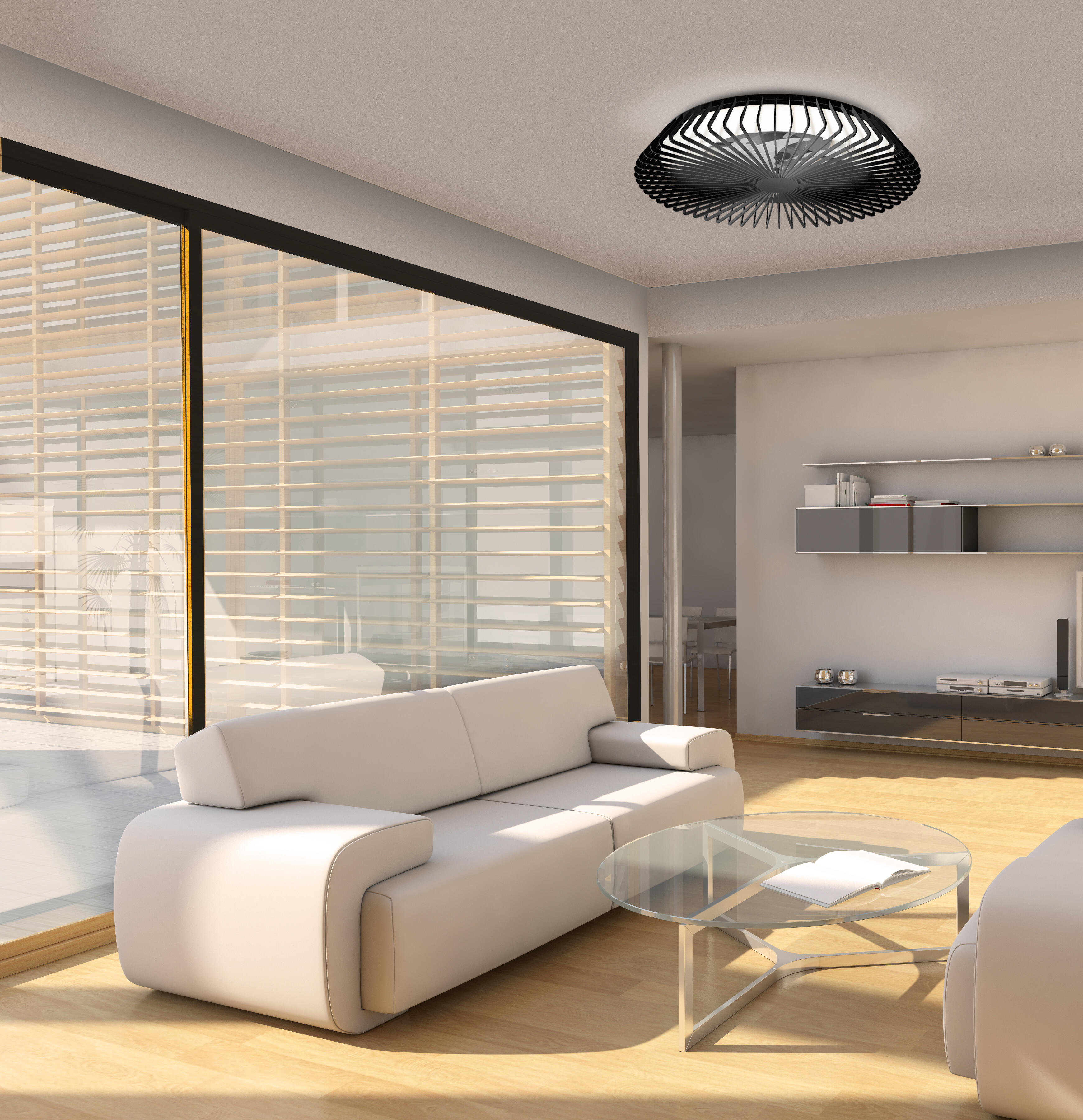 Ventilateur de plafond LED, Himalaya, 63 cm, MANTRA, noir - 2