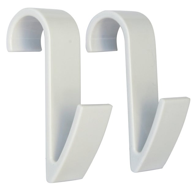 Lot de 2 crochets pour sèche-serviettes tube rond blanc