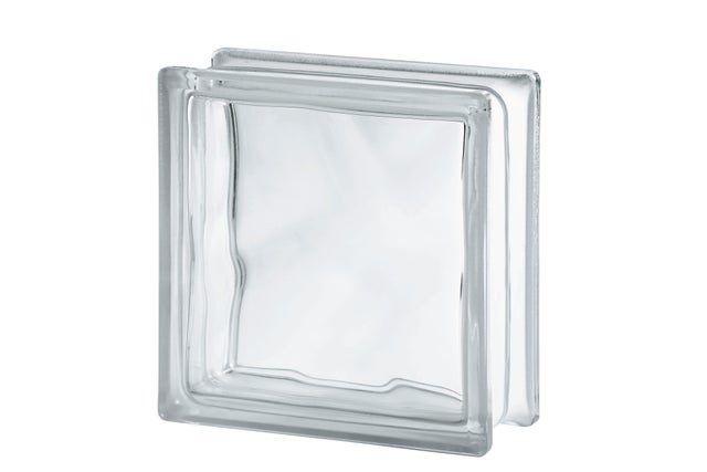 Bloque de vidrio brillante neutro de 19x19x8cm