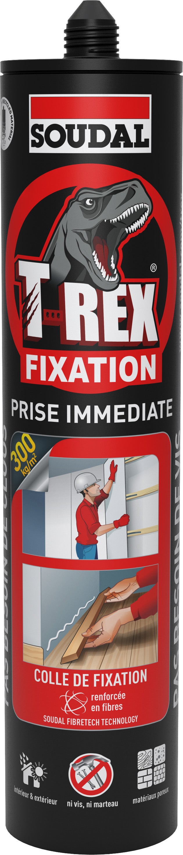 Cartouche de colle T-rex prise immédiate, 380g