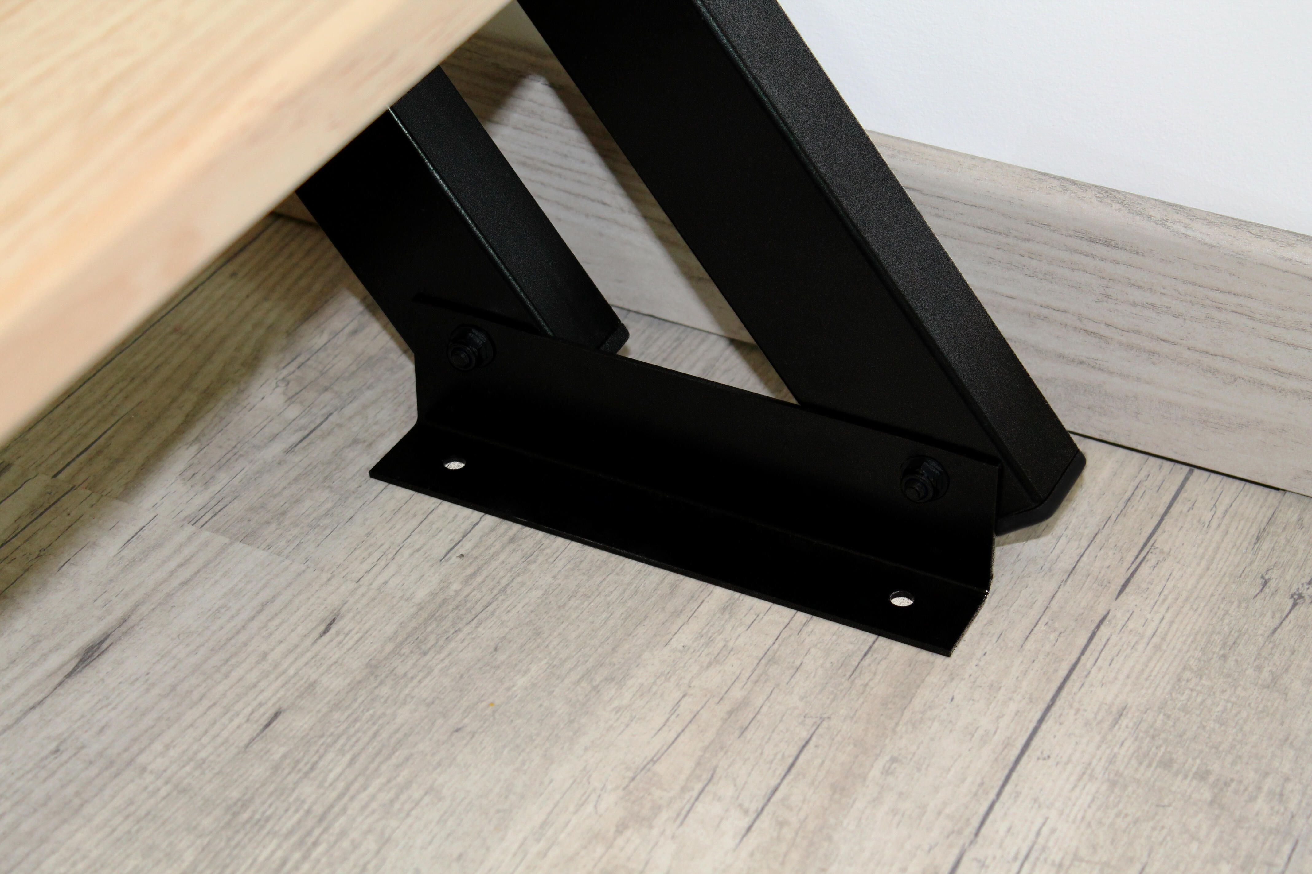 Escalier droit ESCAVARIO noir 12 marches hêtre brut, l.78 cm - 4