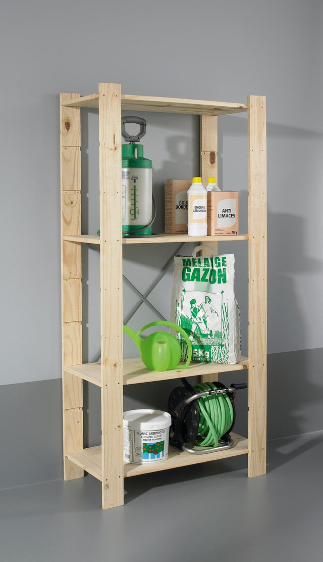 Etagère Pin, 4 tablettes , l.82 x P.40 x H.170 cm