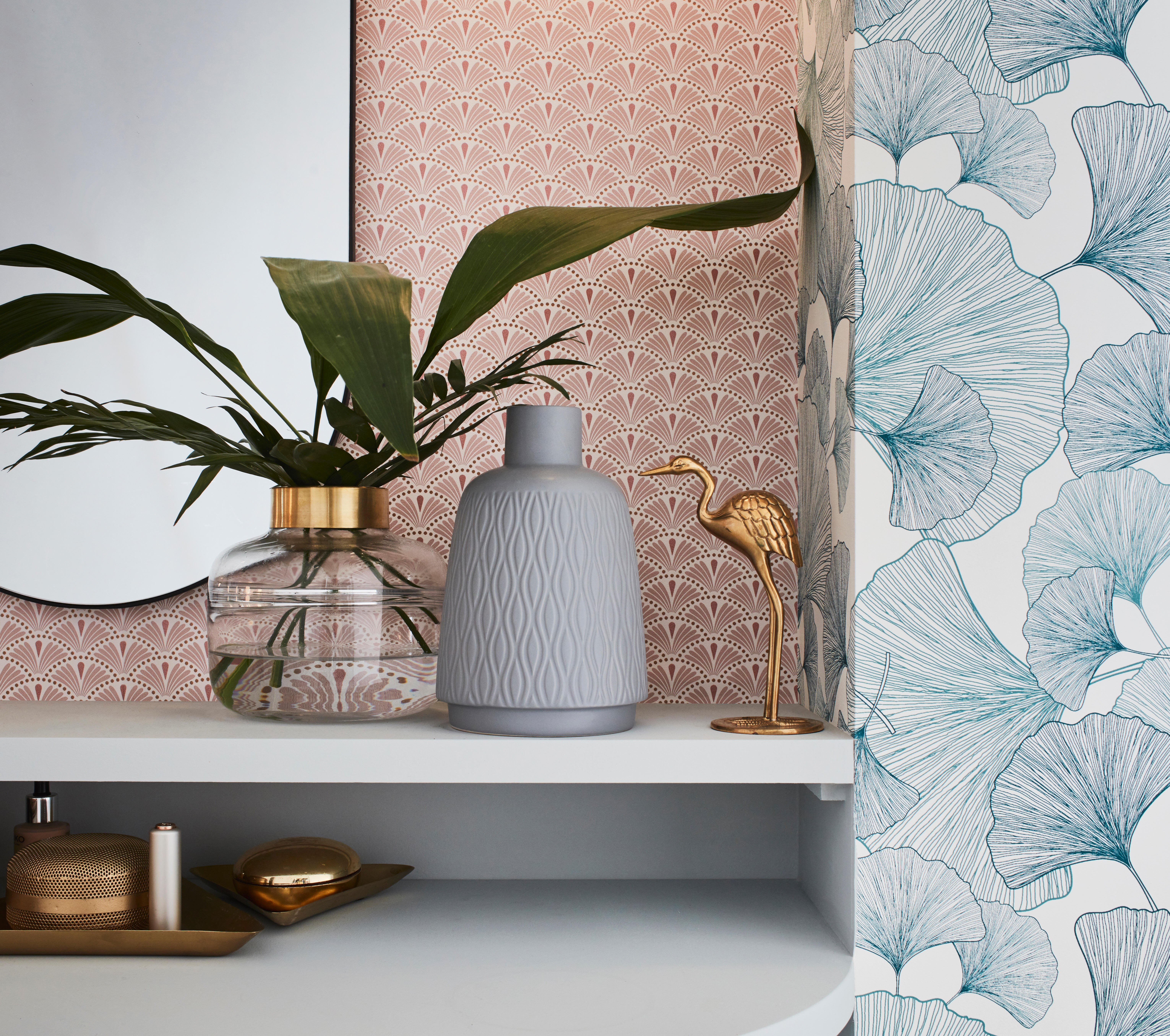 Vase décoratif céramique Gaspard, gris / argent x H.22 cm, Diam.15 cm - 3