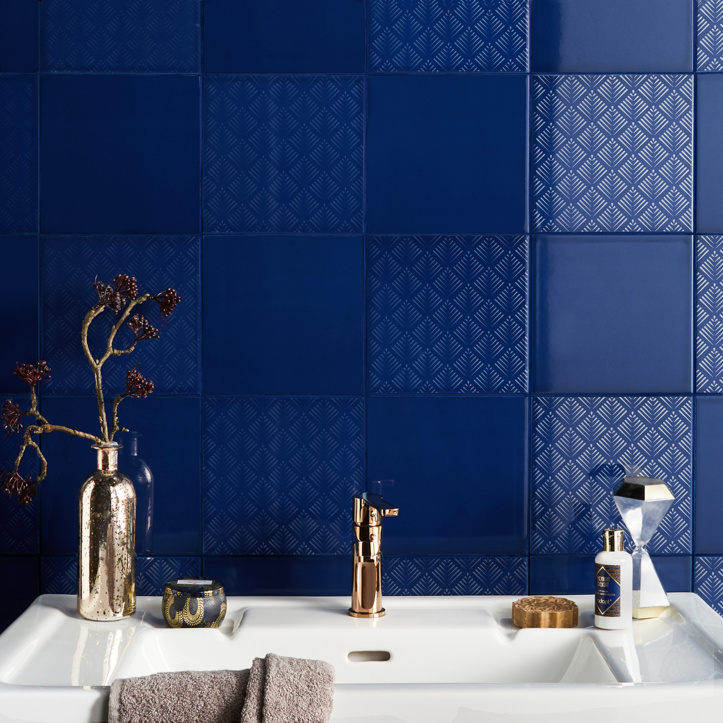 Carrelage brillant bleu nuit | Leroy Merlin