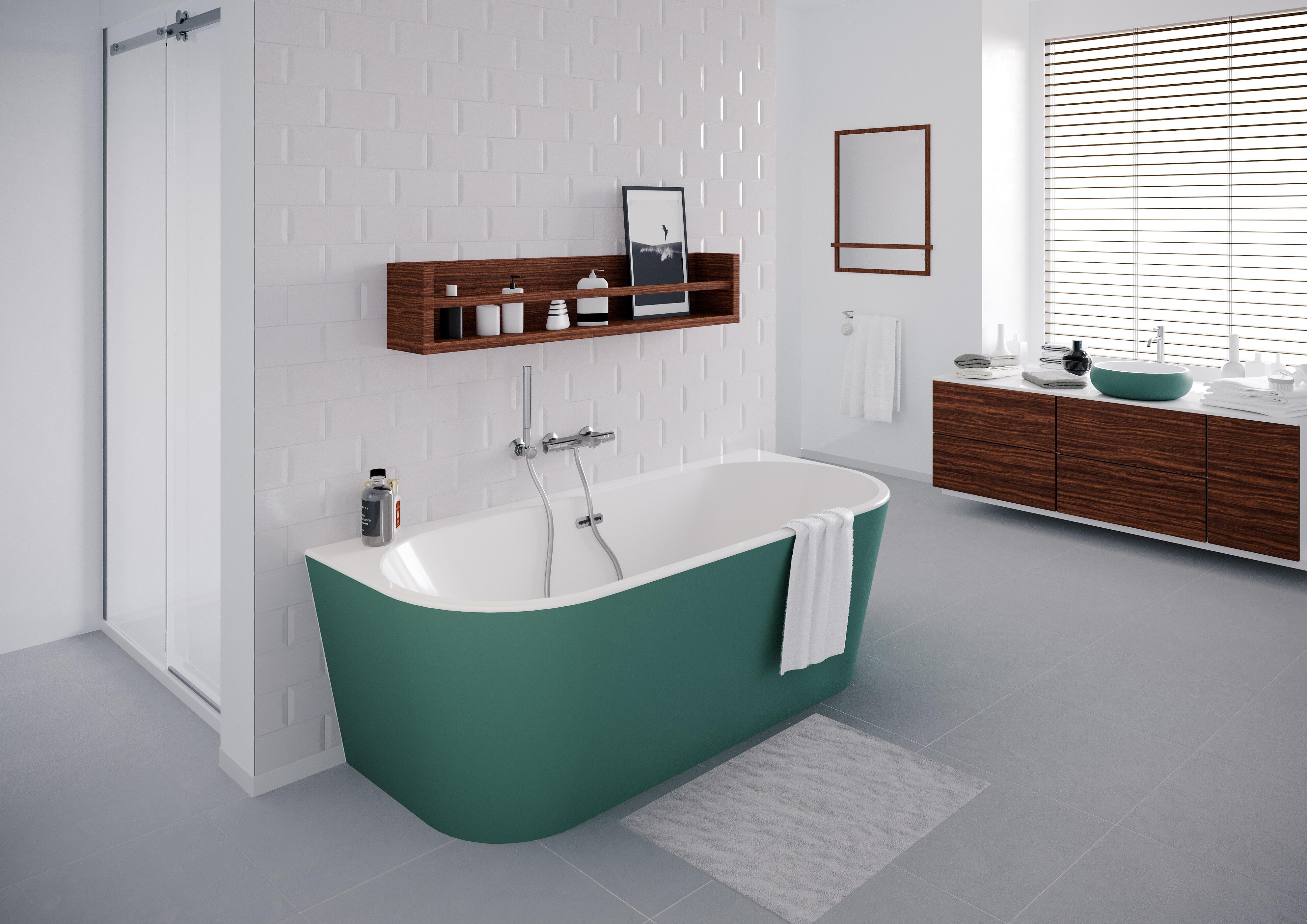 Baignoire îlot l.80 x L.180cm vert Ilova BALNEO - 2