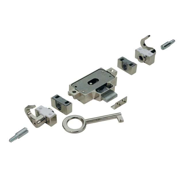 Serrure de meuble acier à espagnolette HETTICH, axe 25 mm