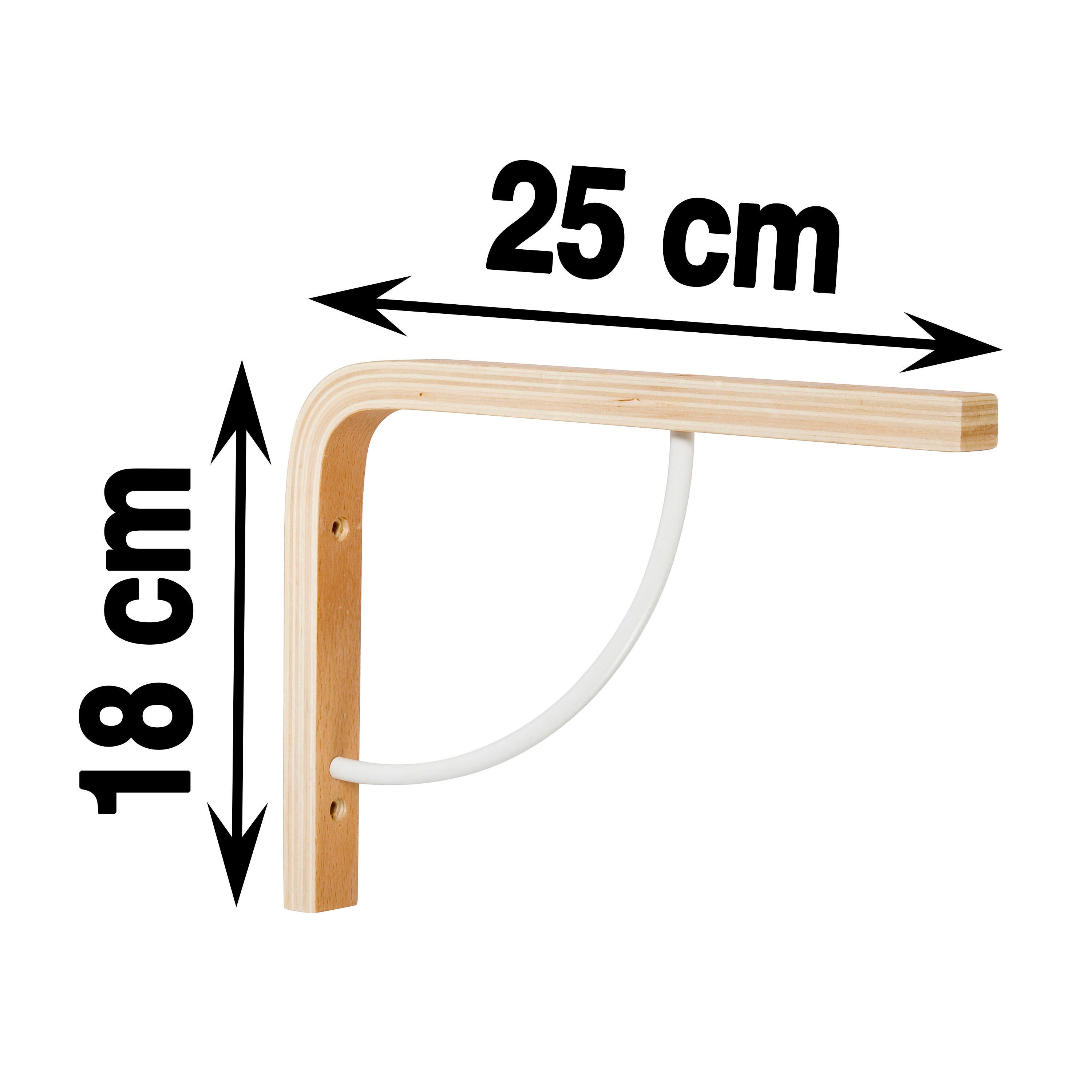 Equerre Multi + bois brut naturel, H.18 x P.25 cm - 3