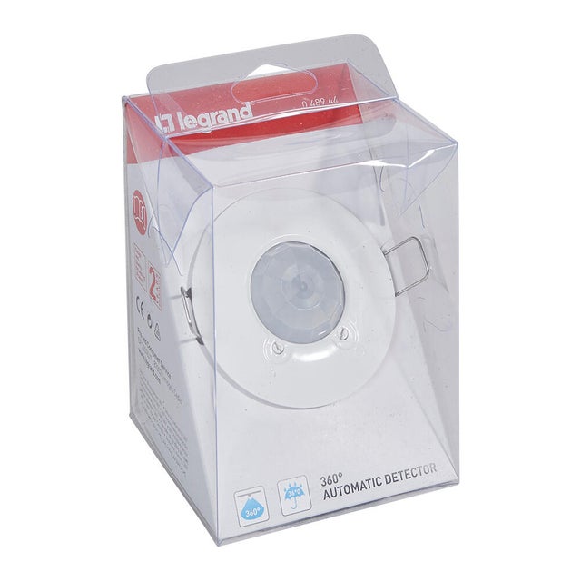 Détecteur de mouvement intérieure pour plafond compatible animaux, LEGRAND blanc