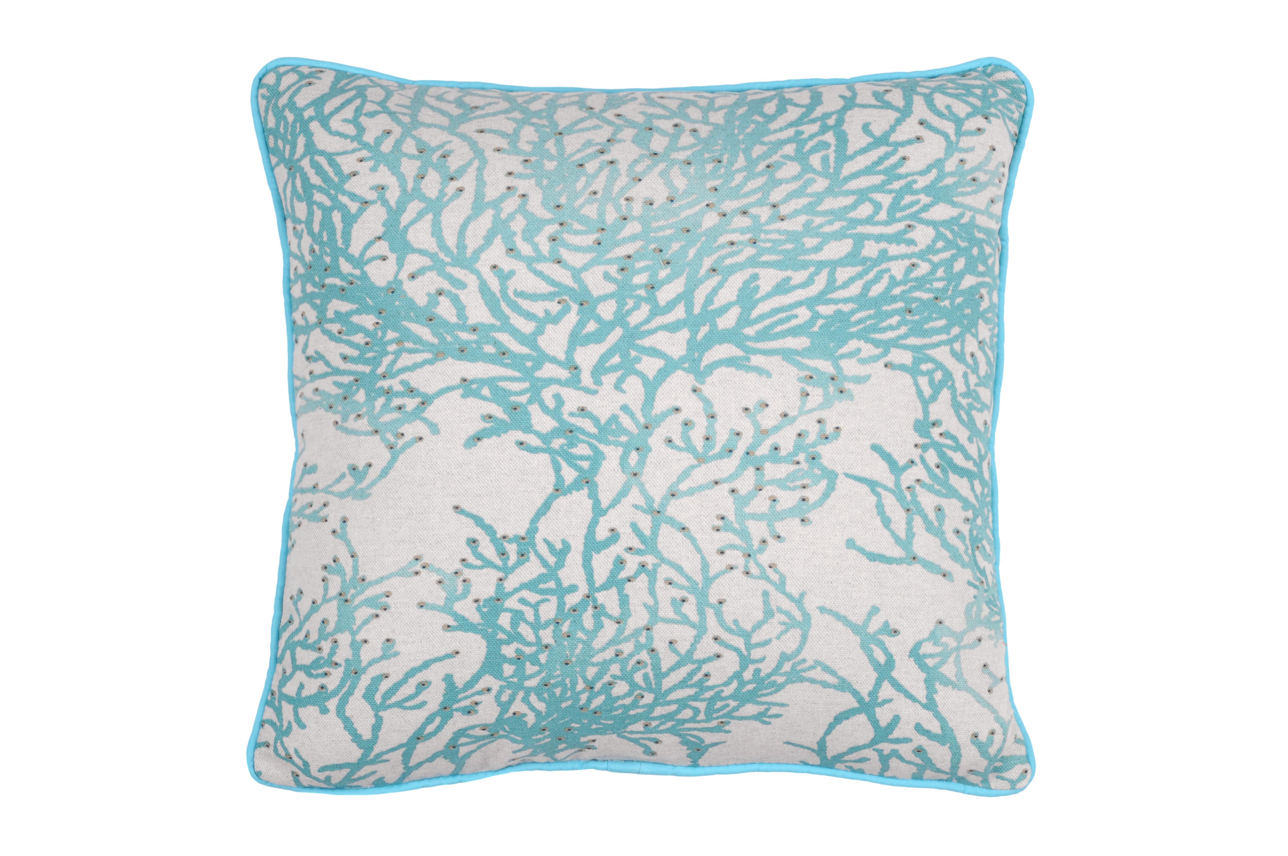 Coussin Calédonie polycoton, turquoise l.40 x L.40 cm - 2
