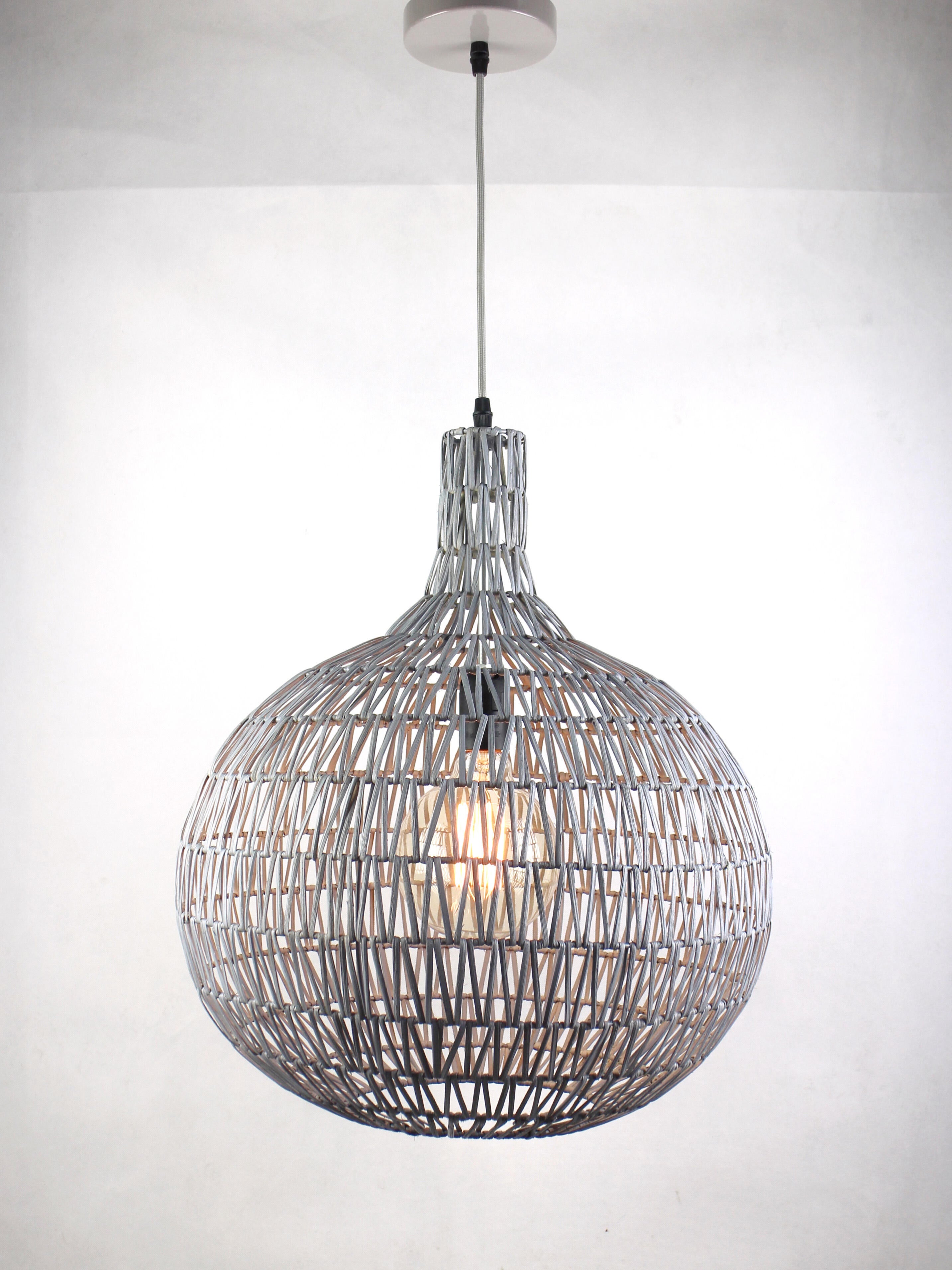 Suspension 1x e27 rotin LUSSIOL Hina D.44 cm - 3