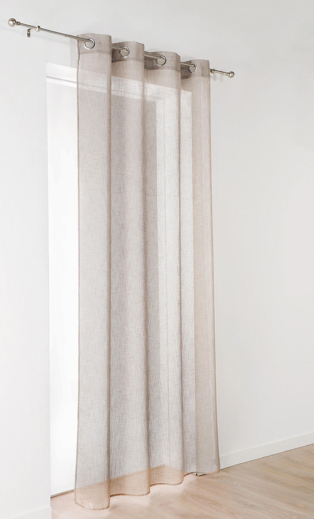 Voilage tamisant, Lium beige foncé l.140 x H.240 cm - 2