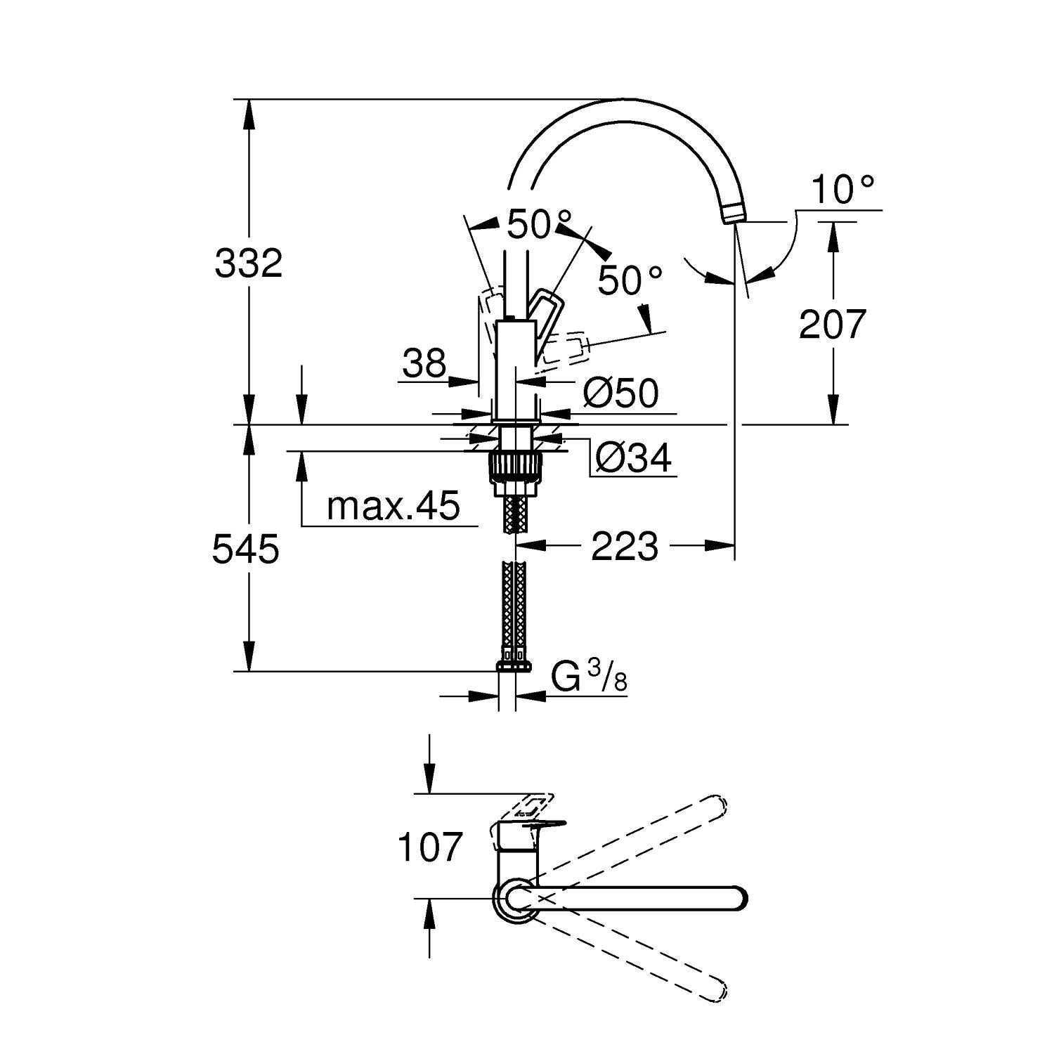 Robinet de cuisine chrome, Start Loop - QuickFix, GROHE - 4