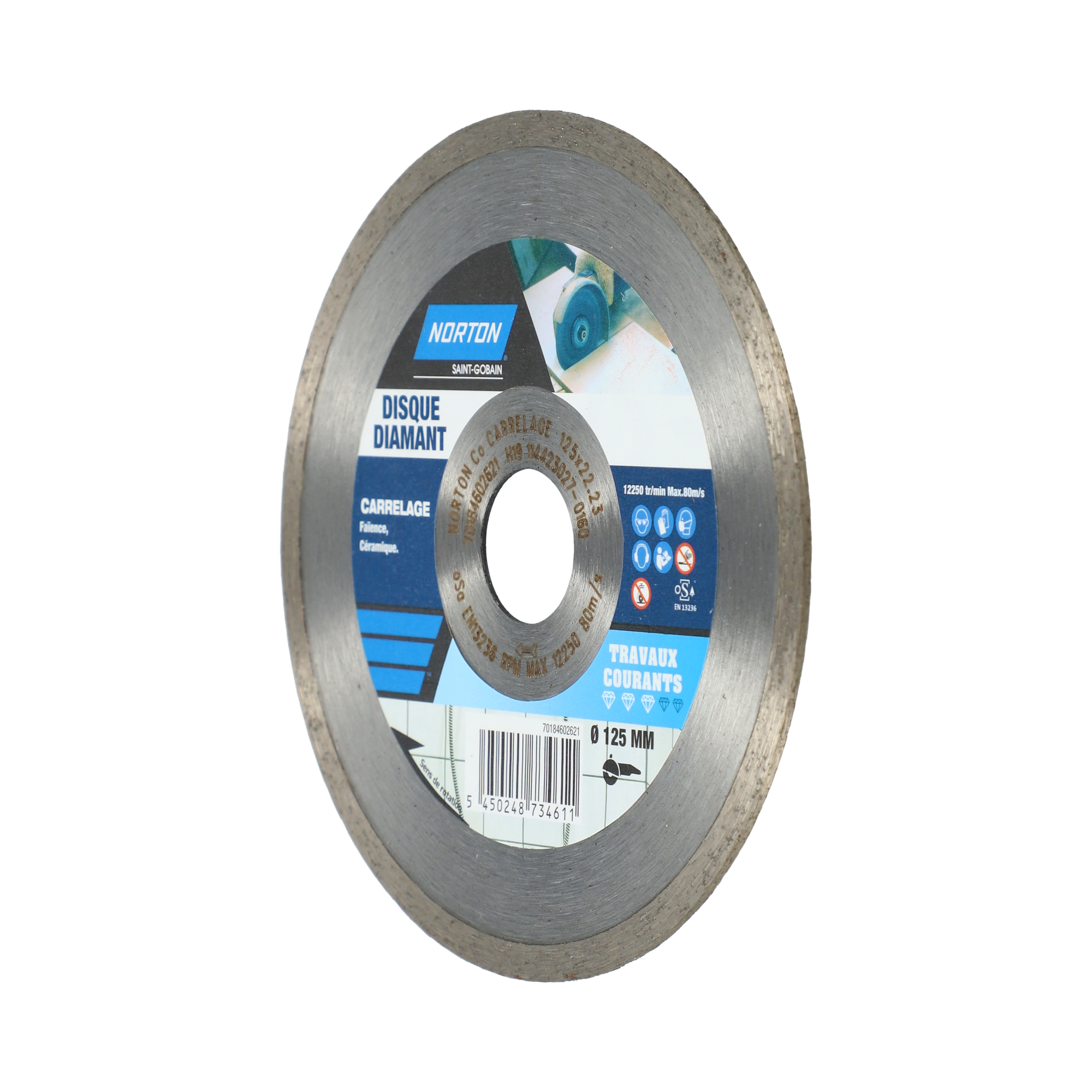 Disque diamant courant plein pour carrelage NORTON, Diam.125 mm - 3