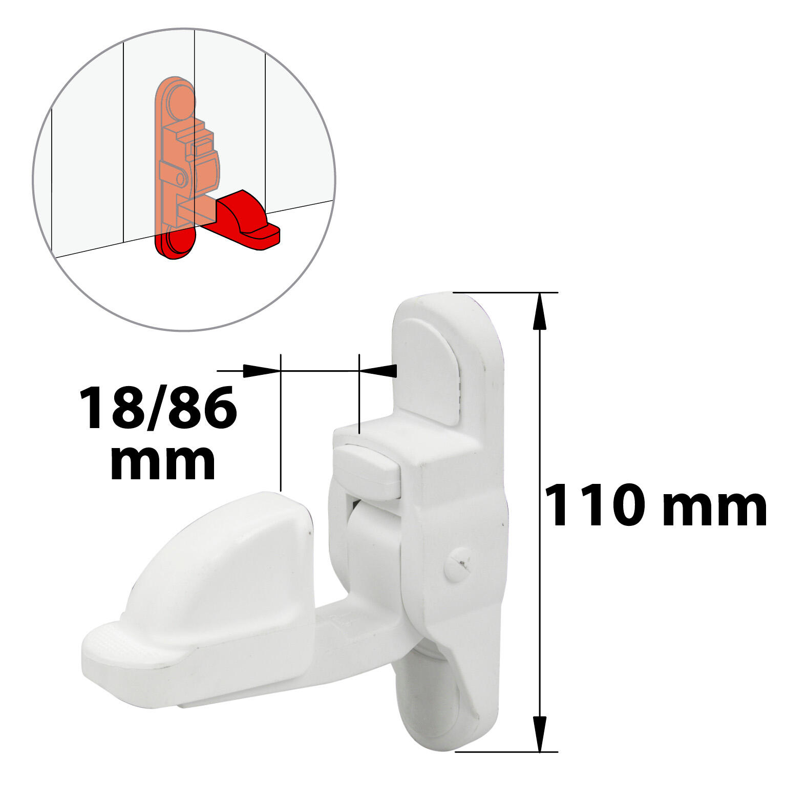 Arrêt Composite Automatique Pour Volet Ep. 6 à 86 Mm Blanc AFBAT