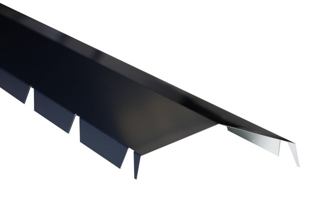 Faîtière crantée pour plaque nervurée Fait plq acier 0.63 crantee gris 2.10m gri