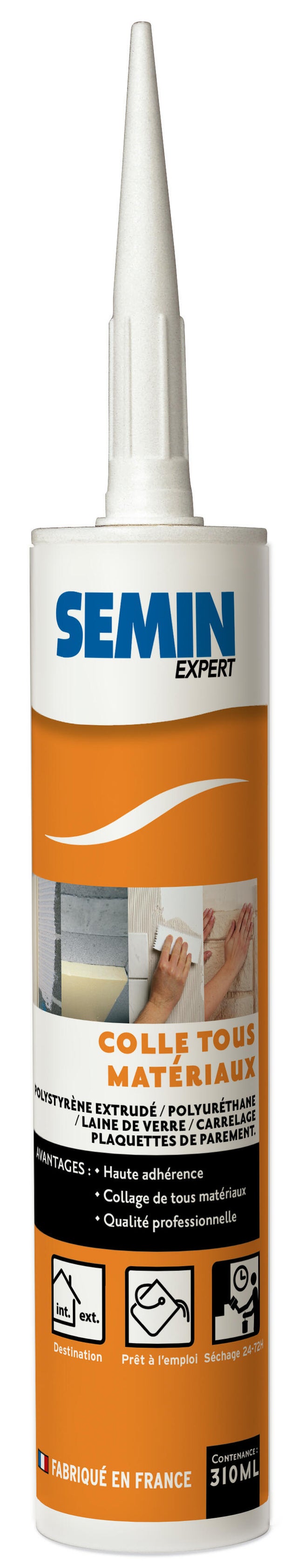 Colle pâte pour matériaux isolants SEMIN EXPERT blanc, 310 ml
