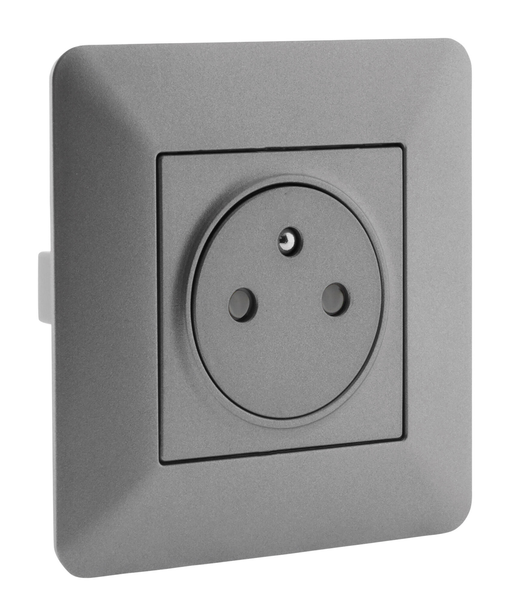 Prise avec terre affleurante complet ARTEZO, titanium - 4