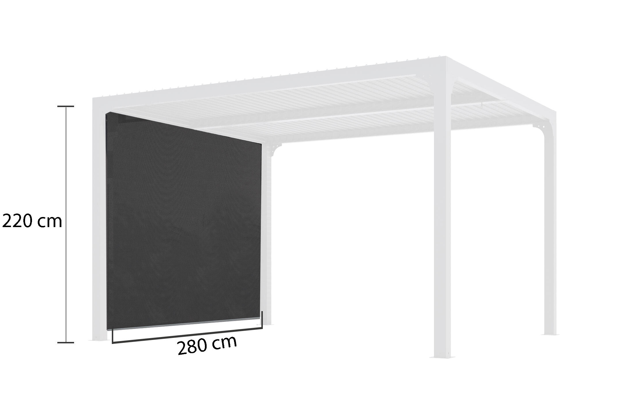 Rideau pour pergola pvc gris HABRITA Per3630r30, l.280 x L.220 cm - 3