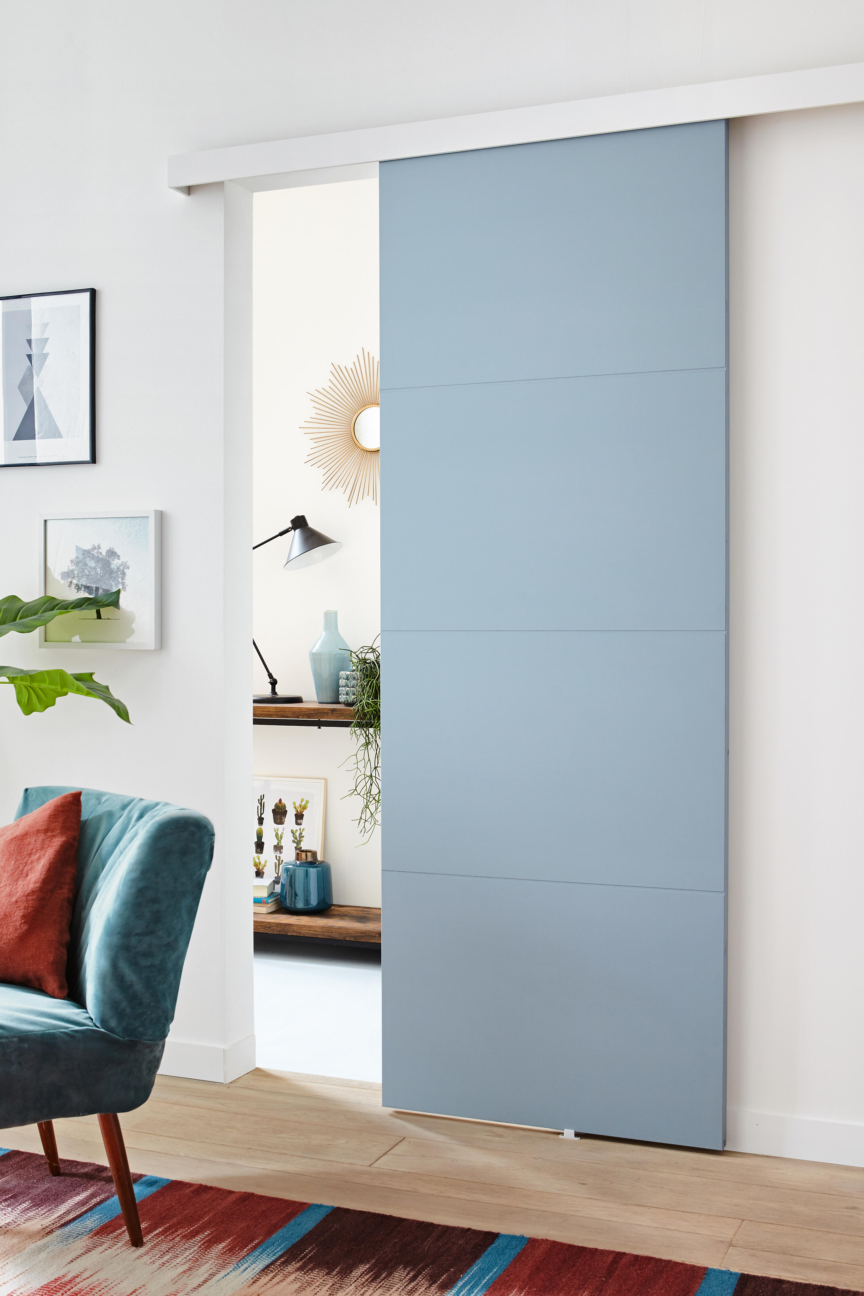 Porte coulissante isoplane prépeinte Milan, H.204 x l.73 cm - 3