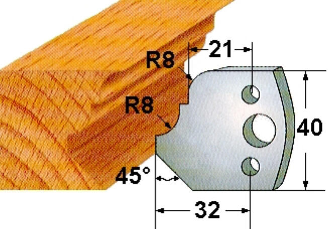 Fers profilés pour porte-outils KWO 72073, H.40 mm