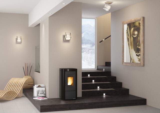 Poêle à granulés EXTRAFLAME Moira Evo noir 7kW